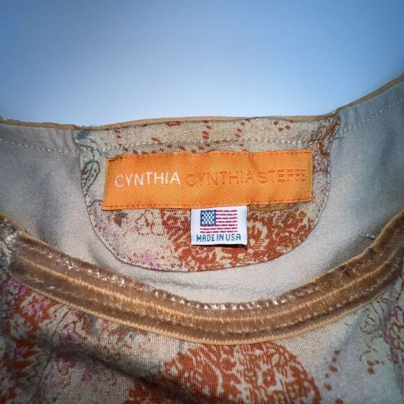 Cynthia Steffe Brown Paisley Print Knee Length Dress Medium - Picture 4 of 4